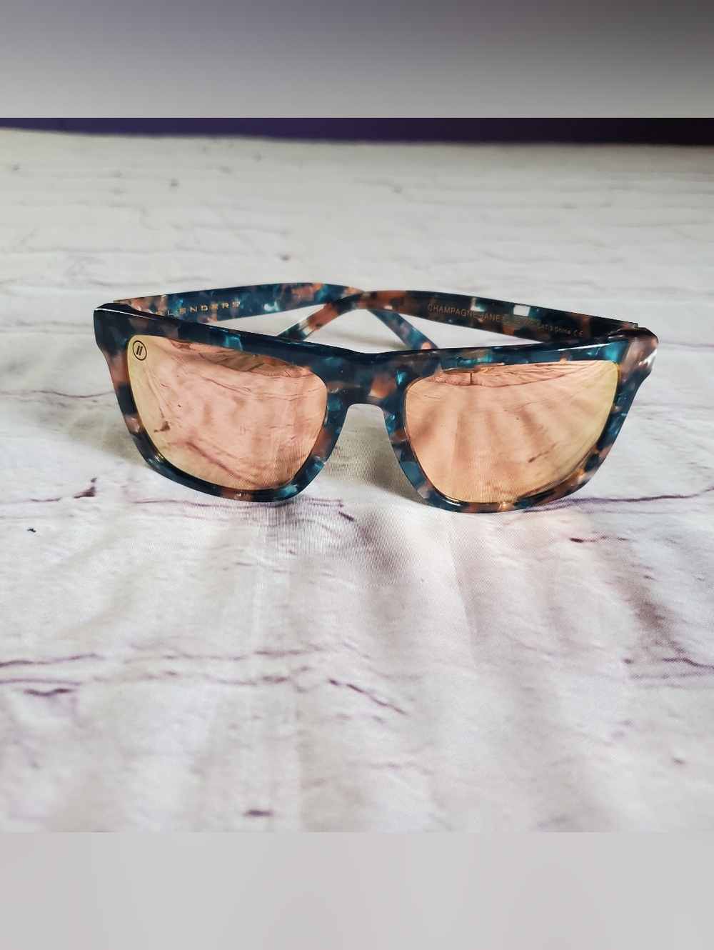 Blenders Eyewear Champagne Jane Sunglasses Polarized Tortoise Rose Gold Mirror